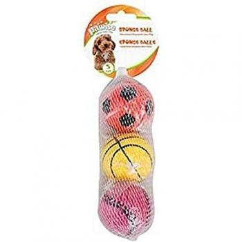 PAWISE Esponja Bola Perro Juguete, Pack de 3