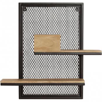 Estantería de pared doble en metal y mango macizo A60 cm RACK Miliboo