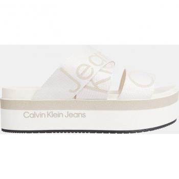Calvin Klein Jeans - Sandalias de plataforma para mujer con tiras logotipadas y suela de goma