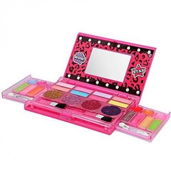 ColorBaby - Maquillaje infantil, maquillaje niñas, maquillaje para niños, estuche maquillaje infantil, maquillaje infantil no tóxico, con espejo, 18 brillos de labios, 8 sombras y 4 piceles