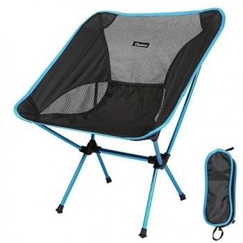 Candora TM Portable Ultraligero Silla plegable, con bolsa de transporte, Heavy Duty 330lbs Capacidad Senderismo de picnic de asiento plegable para pesca y Camping barbacoa de jardín patio playa exterior & interior Actividades, Sky-blue