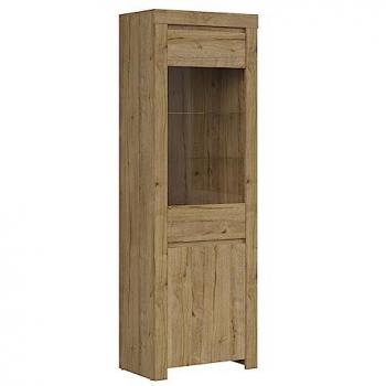 Vitrina 2 puertas estratificada beige y marrón Hella