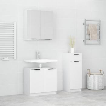 Set de muebles de baño 3 piezas de madera blanca multicapa