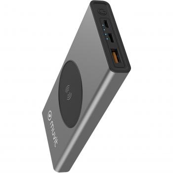 Muvit Powerbank 10000mAh 10W Wireless + Output USB-A + USB-C Metallic Grey