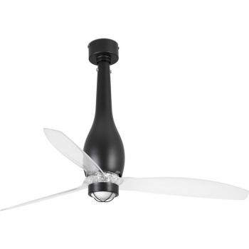 Ventilador de Techo Eterfan con Difusor de Cristal y Luz LED en Color Negro