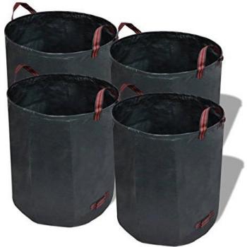 vidaXL Bolsa de Residuos de Jardín Color Verde Oscuro 4 Piezas 272 L 150 g/sqm
