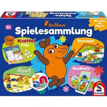 Juego de mesa Schmidt Spiele Die Maus - Colección de 12 juegos infantiles con figuras 3D, para 2-4 jugadores, a partir de 4 años
