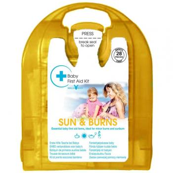 Wallaboo - Botiquín de primeros auxilios para sol y quemaduras, color amarillo