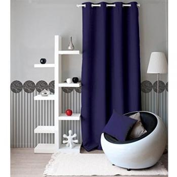 Cortina Opaca de Ojal Azul Marino 140 x 240 cm - Esencial - Sintética
