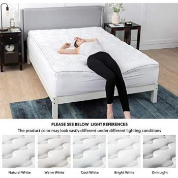 Bedsure Topper Colchón 90x190x5cm - Funda Colchón Cama 90 Acolchado de Espuma de 7-Zonas, Protector Colchón Hipoalergénico Suave Transpirable de Microfibra