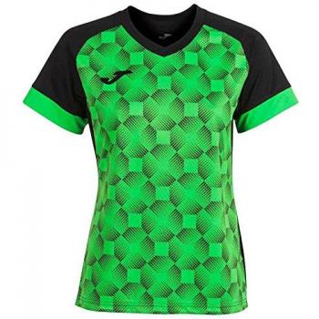Joma Supernova III Women's Short Sleeve T-Shirt Black Fluorescent Green