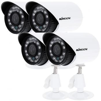 KKmoon 4Pcs Cámara Bala 700TVL 3.6mm CMOS IR-CUT IP66 Día/Noche Exteriores/Interiores Seguridad para Hogar