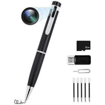 Cámara Espía Pen | Cámara Oculta HD 1080p 32GB Mini Cámara Espia Portátil Grabación En Bucle e Toma de Imágenes Detección de Movimiento Vigilancia de Seguridad para Negocios y Conferencias