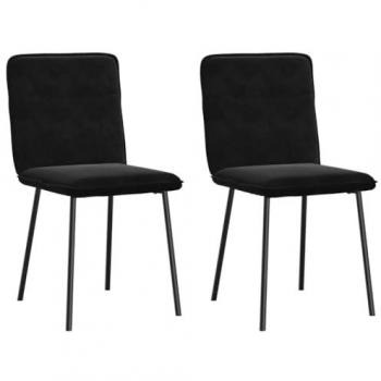 Black Velvet Dining Chairs Set of 2