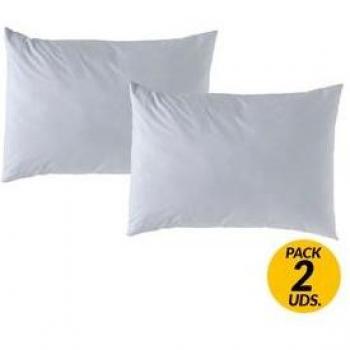 Pack De 2 Fundas De Almohada Lisa Algodón Perla 50X90 Cm