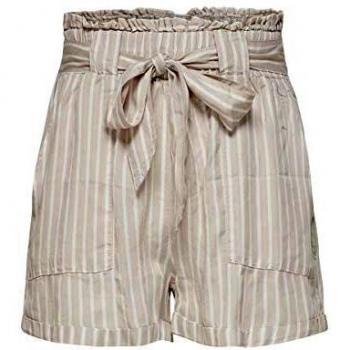 Only Onlmanhattan STRI Dnm Paperbagshorts Qyt Pantalones Cortos, Multicolor