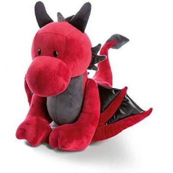 NICI- Peluche de pie dragón Eldor 30cm, Color Rojo, 30 cm
