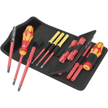 Juego de destornilladores Wera Kraftform Kompakt VDE 18 Universal 2 con hojas intercambiables para electricistas, 18 piezas
