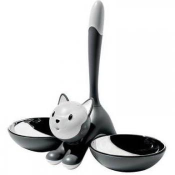 Alessi Tigrito Cat Bowl - Grey, Size: Home > Pet Accessories