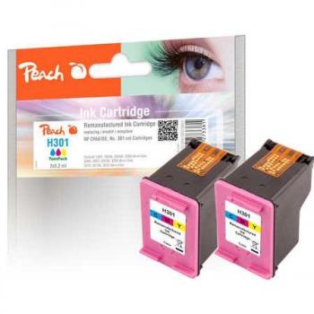 Cartucho de tinta Peach PI300-504 2 piezas compatible HP No. 301 (Cian, Magenta, Amarillo) rendimiento estándar
