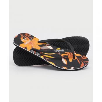 Superdry Women's Classic Vintage Black Flip Flops - Size Small