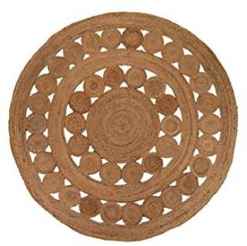 Alfombra de Yute Natural 200x200 Cm - Resistente y Duradera - Decoración Hogar