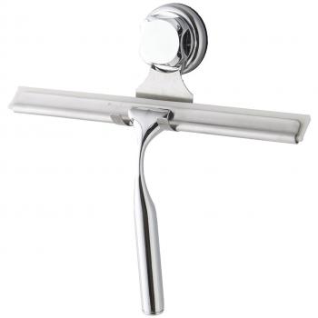 Compactor Bestlock - Limpiacristales de Ducha con Soporte y Ventosa, Acero Cromado Antirruido, Capacidad hasta 3 kg