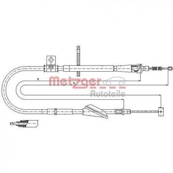 Cable de freno de mano Metzger 11.5741 para Opel Agila, trasero derecho
