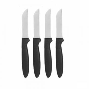 Set de Cuchillos Peladores 12 Unidades Acero Inoxidable y Plástico 17,2 cm Negro Plateado