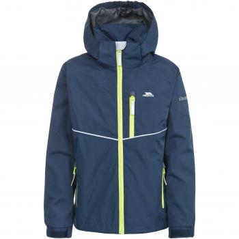 Trespass niños Hattrick Impermeable de la Lluvia/al Aire Libre Chaqueta con Capucha Desmontable, Infantil, Color Azul Marino, tamaño 7/8
