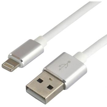 Cable USB Lightning para iPhone y iPad, carga rápida 2.4A, 1m, silicona blanca, modelo everActive CBS-1IW