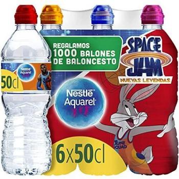 Nestle AQUAREL Agua mineral natural con tapón infantil 6x50cl