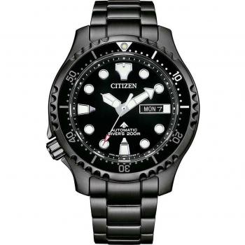 Reloj de buceo automático Citizen Promaster Marine 200m acero inoxidable negro NY0145-86EE