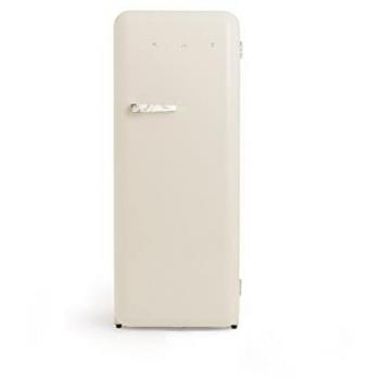 Frigorífico Retro 281L Beige Mármol, Bajo Consumo, Diseño Vintage, 150cm, Congelador y Botellero