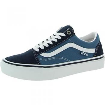 Zapatillas Vans Skate Old Skool Azul Blanco con diseño clásico, parte superior de lona y ante, suela de goma, plantilla acolchada para mayor comodidad y cierre de cordones