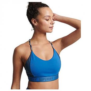 Superdry Sujetador Deportivo Train Mid Impact Elastic Bra Azul S Mujer