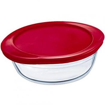 Recipiente Redondo de Vidrio Transparente con Tapa Roja Ô Cuisine Cook&Store 27x24x8cm - 2,3l