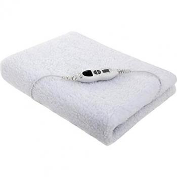Calientacamas Eléctrico Individual, Calienta Camas de Lana sintética 150x80 cm, Lavable, Calentamiento Rápido, 10 Niveles de Temperatura con Temporizador, Apagado Automático, 2 Controles Separados