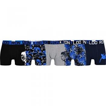 Pack de 5 Calzoncillos CR7 para Niño - Algodón Elástico, Motivos de Cristiano Ronaldo, Logo en la Cintura