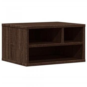 Soporte de Impresora Madera Ingeniería Marrón Roble 40x32x22.5 cm, Mesa de Impresora con Almacenamiento