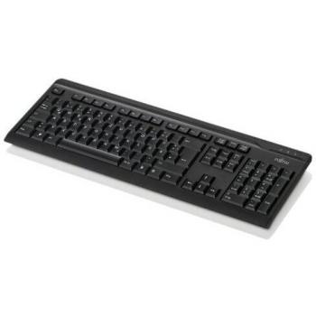 Fujitsu KB410 - Teclado (USB, Oficina, USB, Windows 7 Home Basic, Windows 7 Home Basic x64, Windows 7 Home Premium, Windows 7 Home Premium x64, 0-40 °C, Negro)