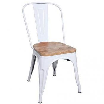 Silla Torix Madera Natural - Silla Vintage para Comedor - Color Blanco
