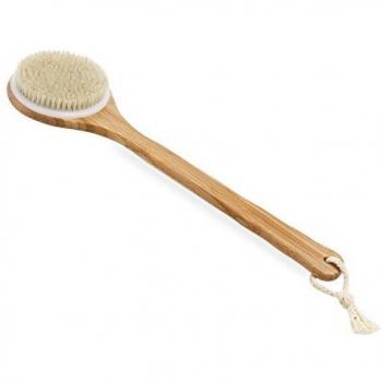 Cepillo espalda - LEORX baño ducha cuerpo cepillo cerdas naturales con largo mango del cuerpo