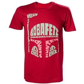 Star Wars Boba Fett Word Play Camiseta, Rosso, XXL para Hombre