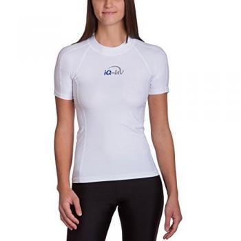 iQ-Company Slim Fit Camiseta con Manga Corta, Mujer, Blanco, XL