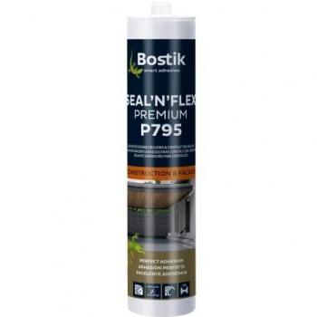 Bostik, Masilla de Poliuretano Multiusos para uso profesional, Adhesivo y sellador elástico para interiores y exteriores, Resistente al agua, P795 Seal 'N' Flex Premium, Negro, 290 ml