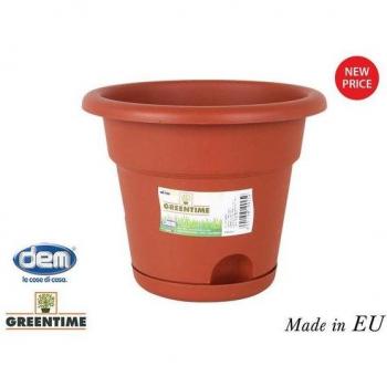 Maceta con Plato Dem Resistente Marrón 25cm Greentime