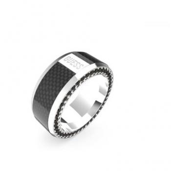 Anillo Guess Racer Tag JUMR04041JWSTBK64 hombre, tipo de producto: anillo, características: diseño moderno, material de alta calidad, acabado en acero inoxidable, detalles en negro y plateado, talla ajustable
