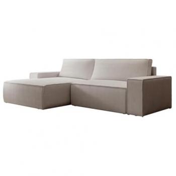Sofá Rinconera Izquierdo de Pana Beige AMELIA