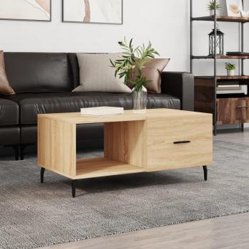 Mesa de centro de roble Sonoma 90x50x40 cm madera multicapa y contrachapada - Marrón